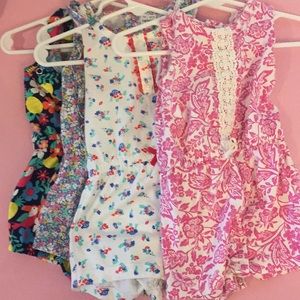 Lot of 4 baby girl Carter’s rompers